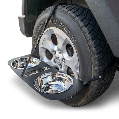 DRT BONZ Tire Mounted Dog Bowl Holder