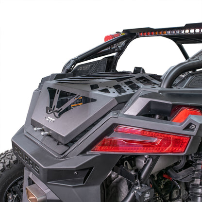 RZR Pro R tire carrier rack installed on 2022 model rear end