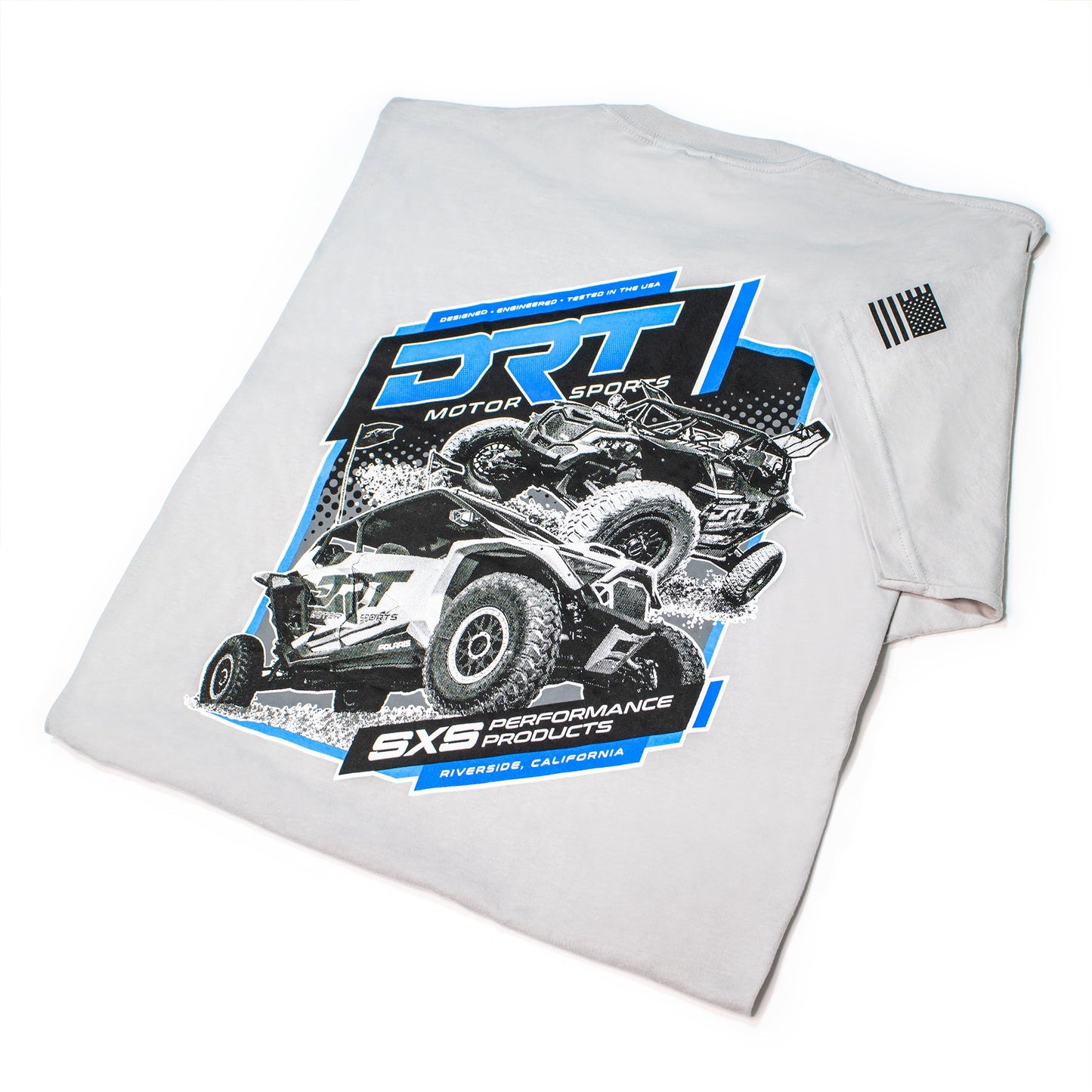 Back view of a classic short-sleeve tee in grey
