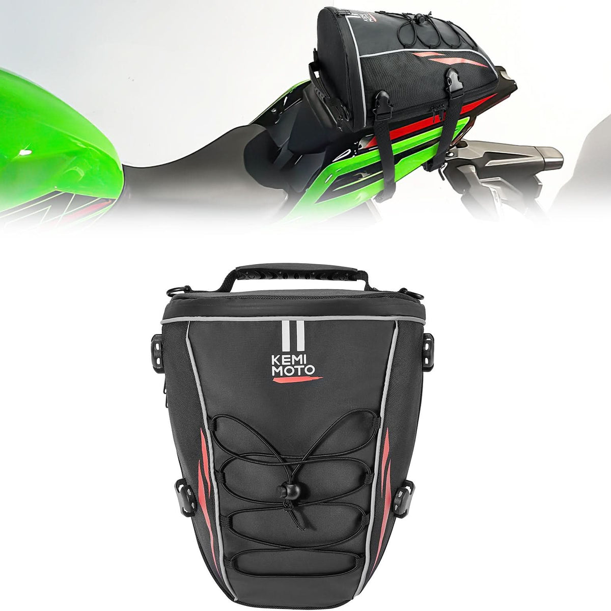 10L Motorcycle Tail Bag, Sports Motorbike Rear Rack Bag - Kemimoto