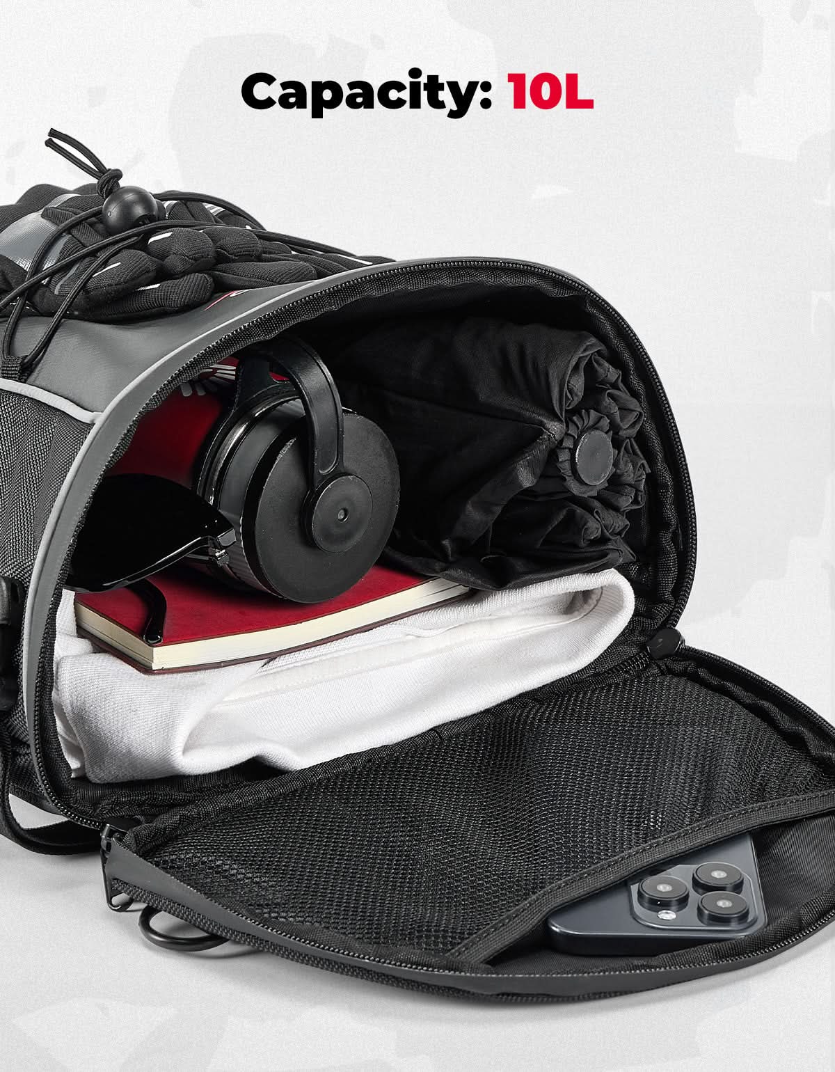 10L Motorcycle Tail Bag, Sports Motorbike Rear Rack Bag - Kemimoto