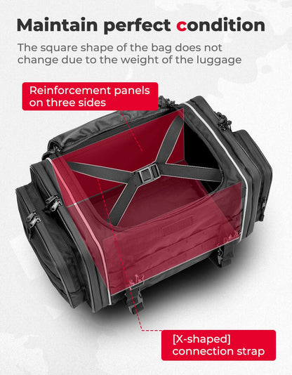 Motorcycle Travel Luggage Bags, 23L-30L Expandable Tail Bag - Kemimoto