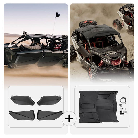 Can-Am Maverick X3 Max Lower Doors Panels Kit & Hard Roof - Kemimoto