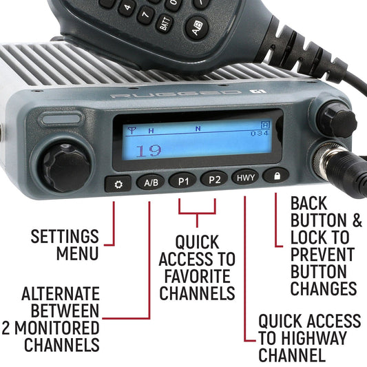 Rugged G1 Adventure Series Waterproof Gmrs Mobile Radio