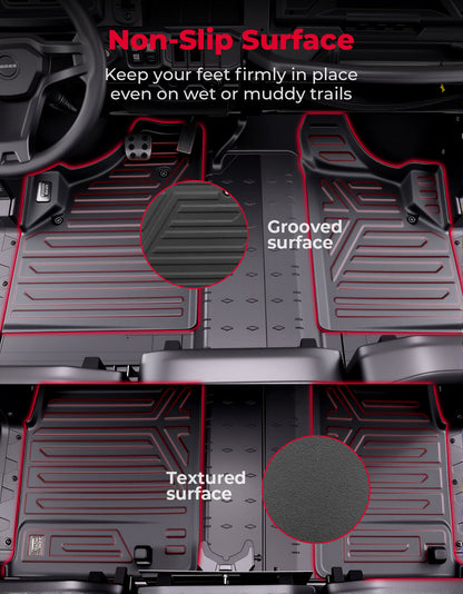 4PCS TPE Floor Mats Anti-Slip for Can-Am Defender Max HD7|8|9|10 - Kemimoto