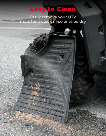 4PCS TPE Floor Mats Anti-Slip for Can-Am Defender Max HD7|8|9|10 - Kemimoto