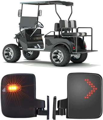 Golf Cart Side Mirror with LED Turn Signal Light