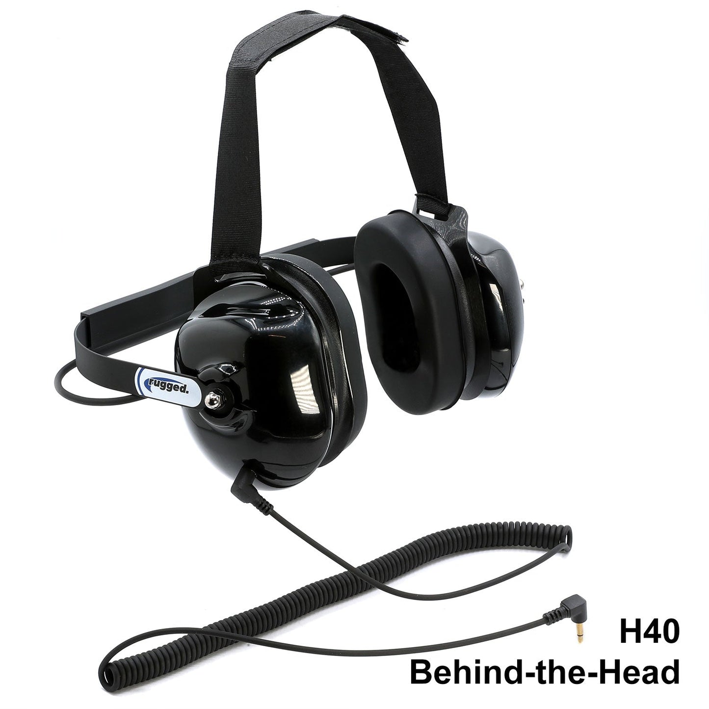 Listen Only Headsets with 3.5 mm Mono Audio Cable - H40 Behind-the-Head