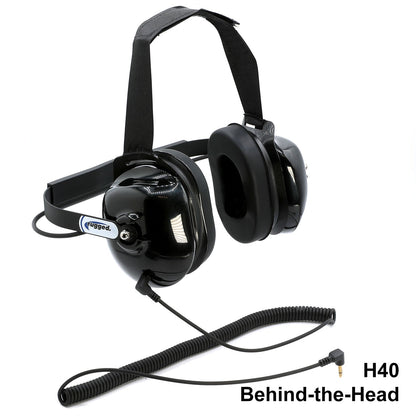 Listen Only Headsets with 3.5 mm Mono Audio Cable - H40 Behind-the-Head