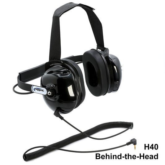 Listen Only Headsets with 3.5 mm Mono Audio Cable - H40 Behind-the-Head