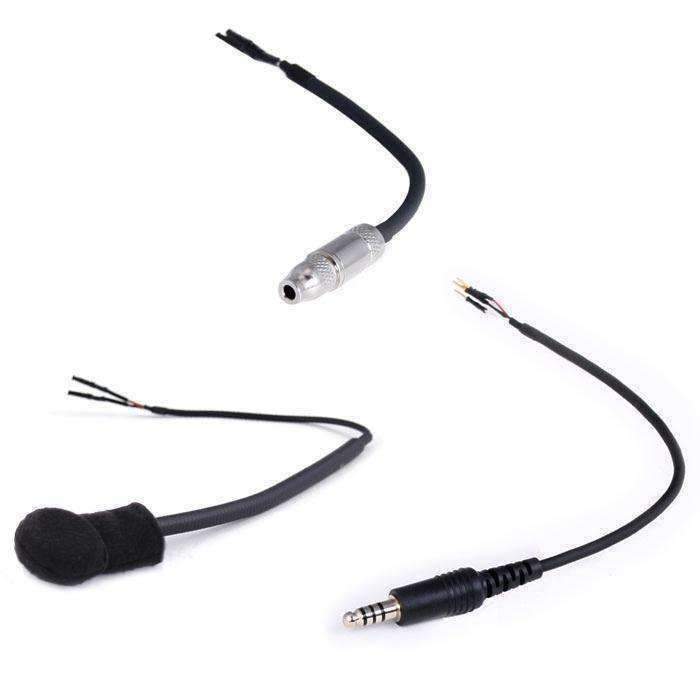 Peltor 4-Conductor Helmet Kits - Mic / 1/8  Ear Bud Jack / Straight
