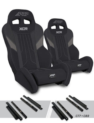 XCR Suspension Seats Kit for Polaris General, RZR S 900, 900 Trail, Trail, XP 1000, Turbo, Turbo S (Pair)