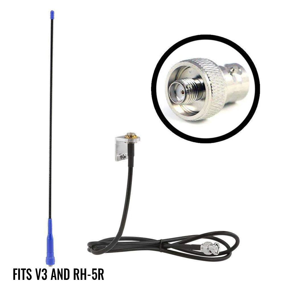External Headset Antenna Kit with BNC Connector for Handheld Radios - For V3 / RH5R