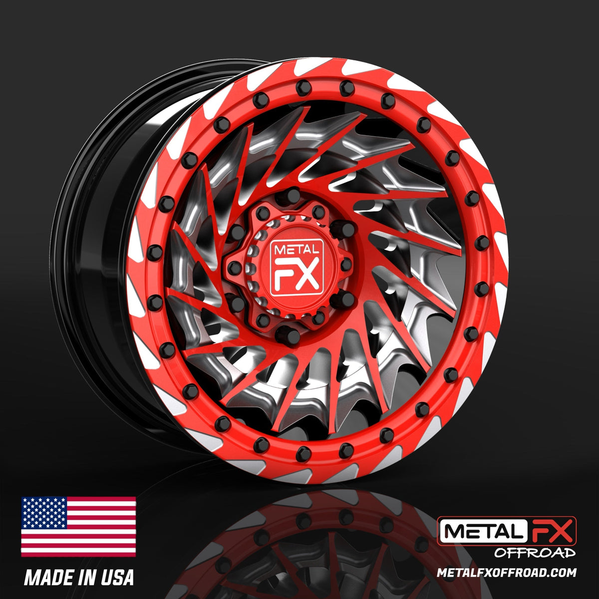 Metal FX Offroad Typhoon 6R Forged 3-Piece Beadlock UTV Wheel
