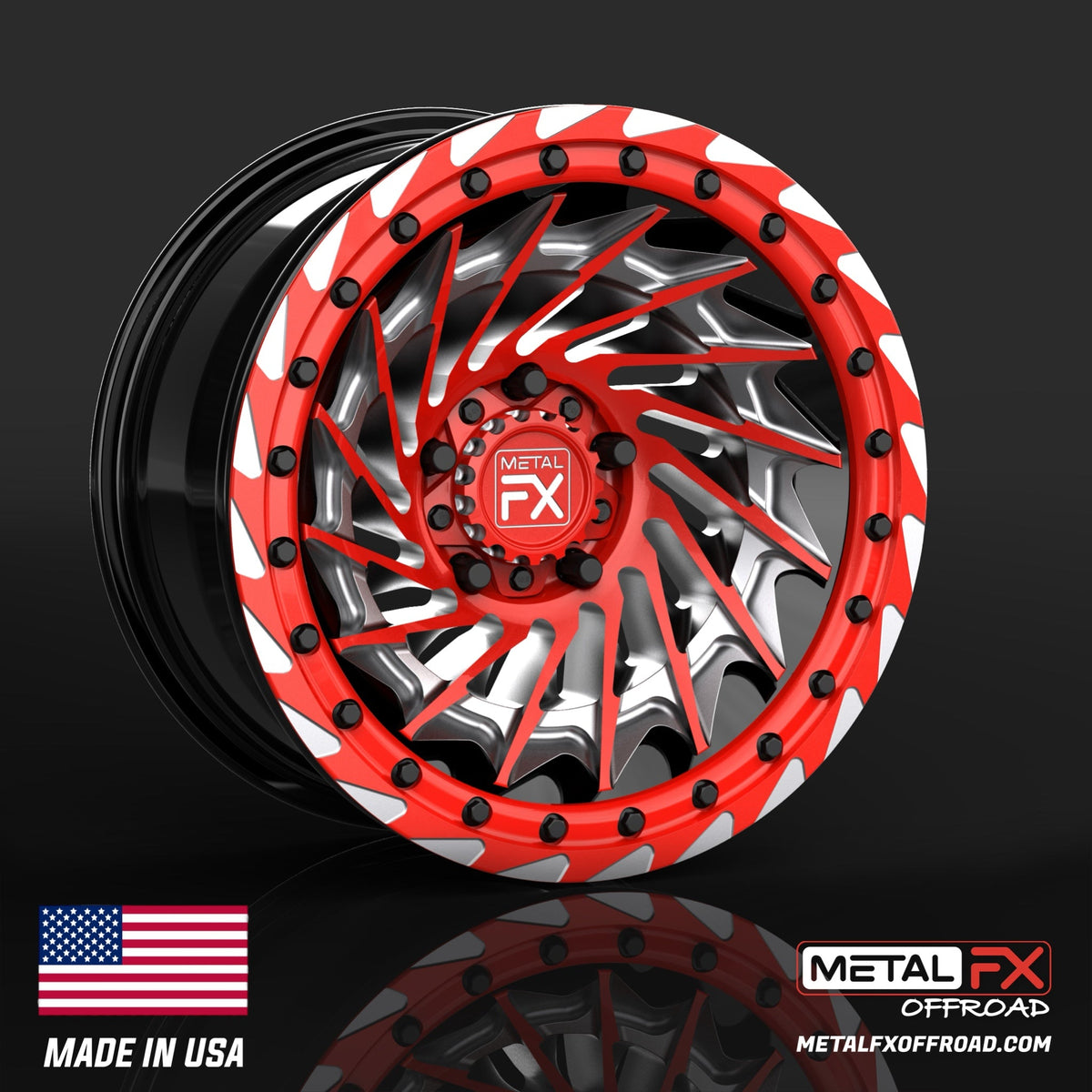 Metal FX Offroad Typhoon R Forged 3-Piece Beadlock UTV Wheel