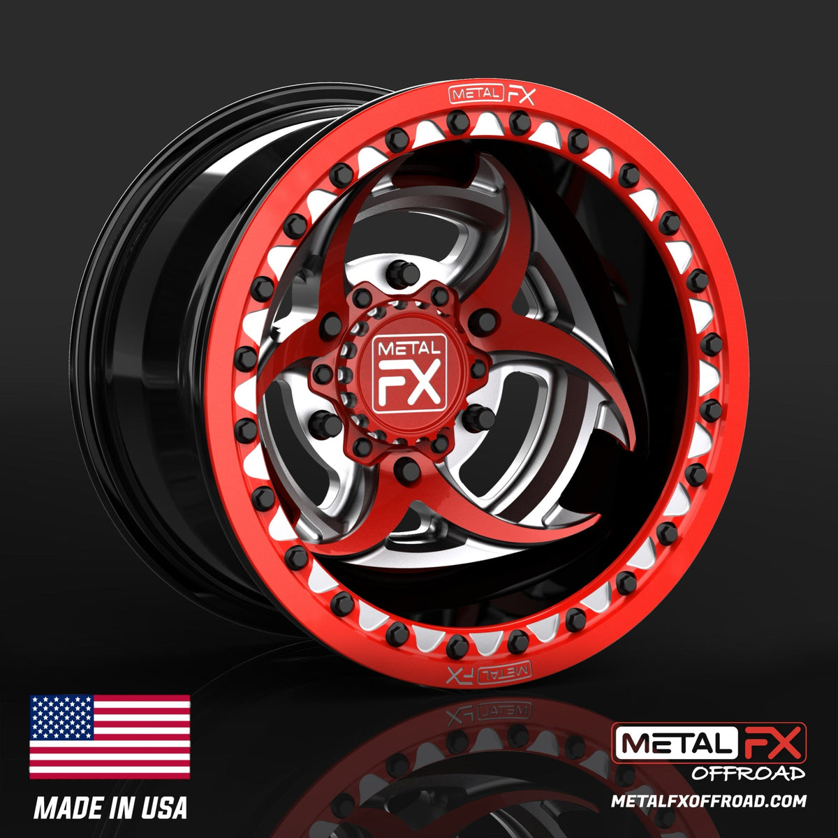 Metal FX Offroad Biohazard 6R Forged 3-Piece Beadlock UTV Wheel