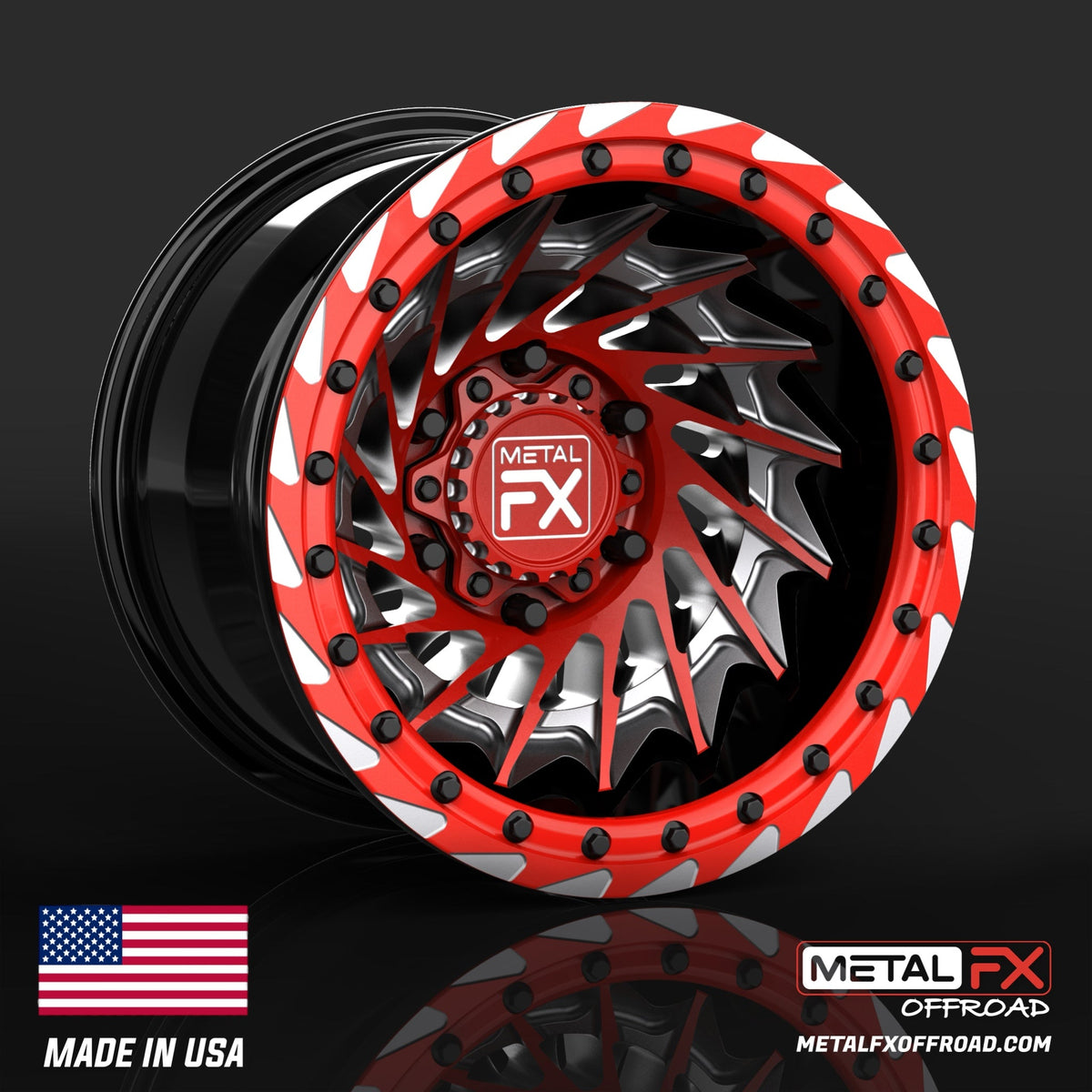 Metal FX Offroad Typhoon 6R Forged 3-Piece Beadlock UTV Wheel