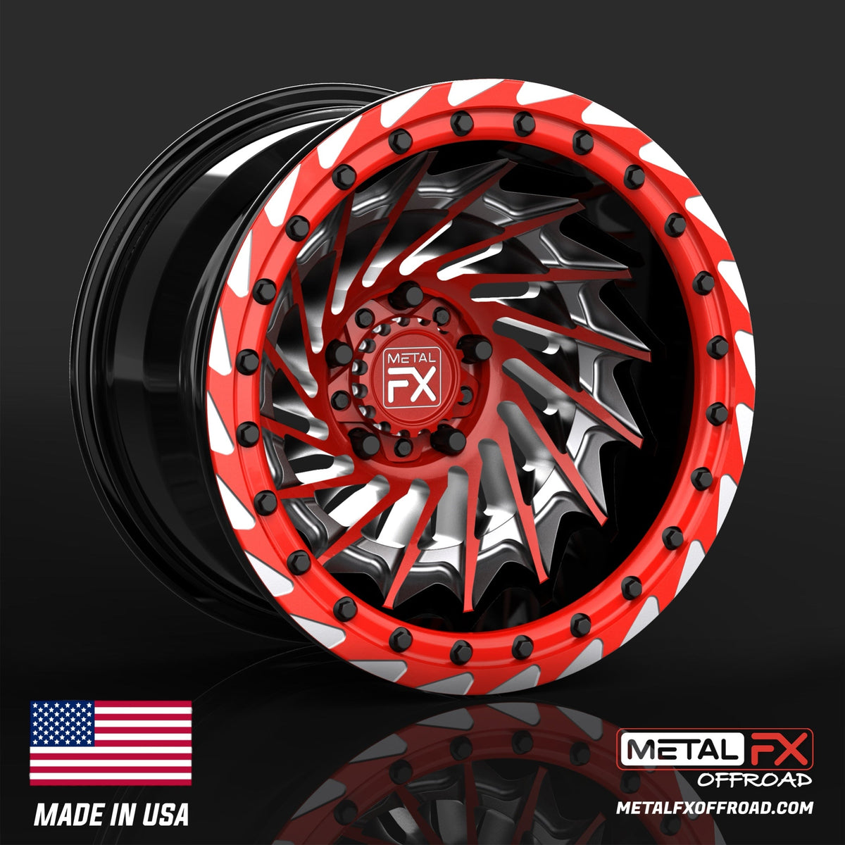 Metal FX Offroad Typhoon R Forged 3-Piece Beadlock UTV Wheel