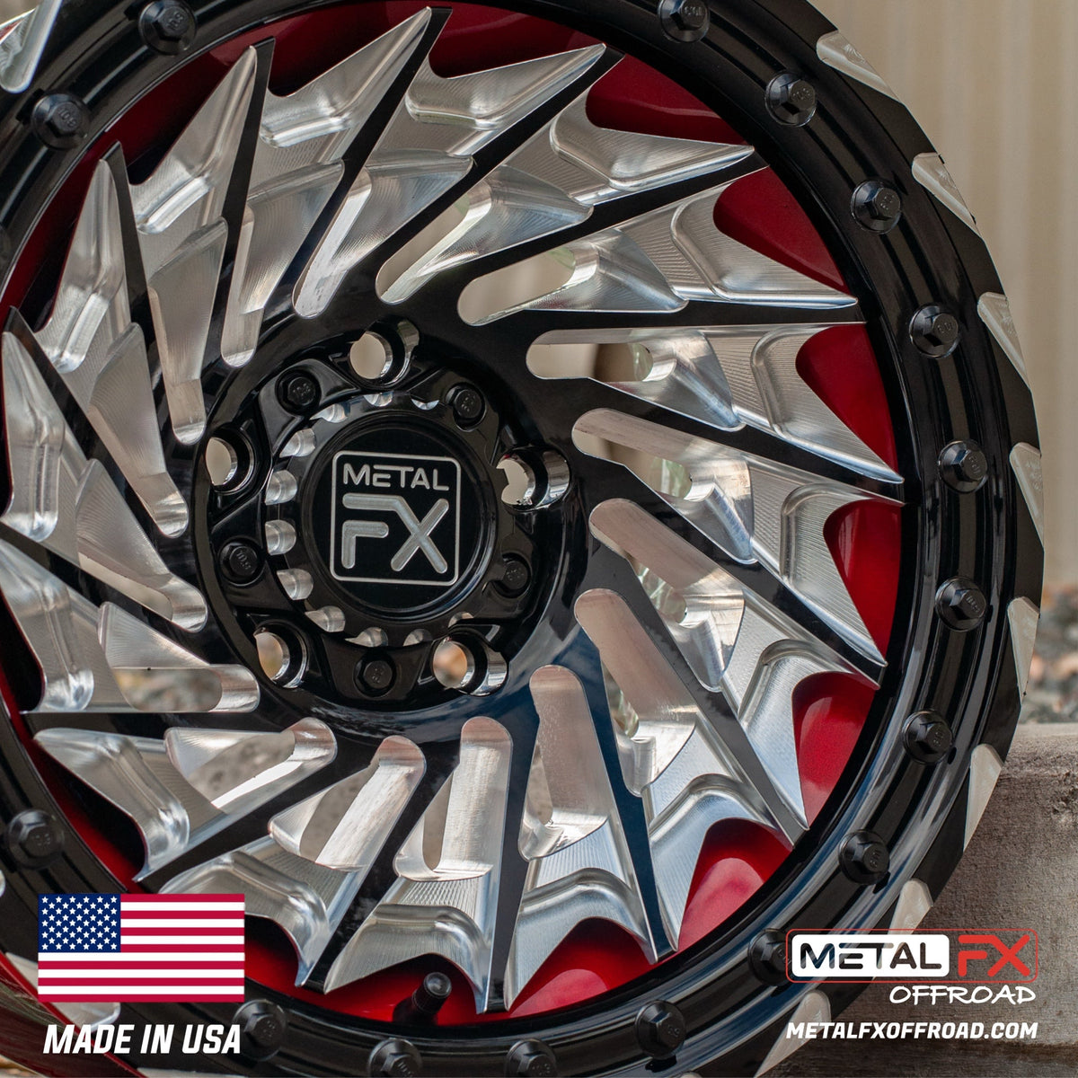 Metal FX Offroad Typhoon R Forged 3-Piece Beadlock UTV Wheel