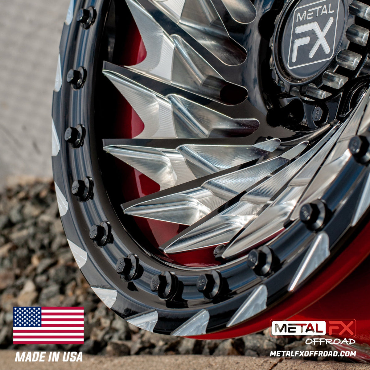 Metal FX Offroad Typhoon R Forged 3-Piece Beadlock UTV Wheel