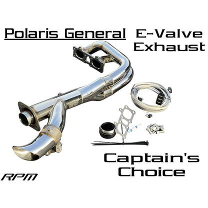 RPM Polaris General 1000 2.5" E-valve Captain's Choice Side Dump Exhaust