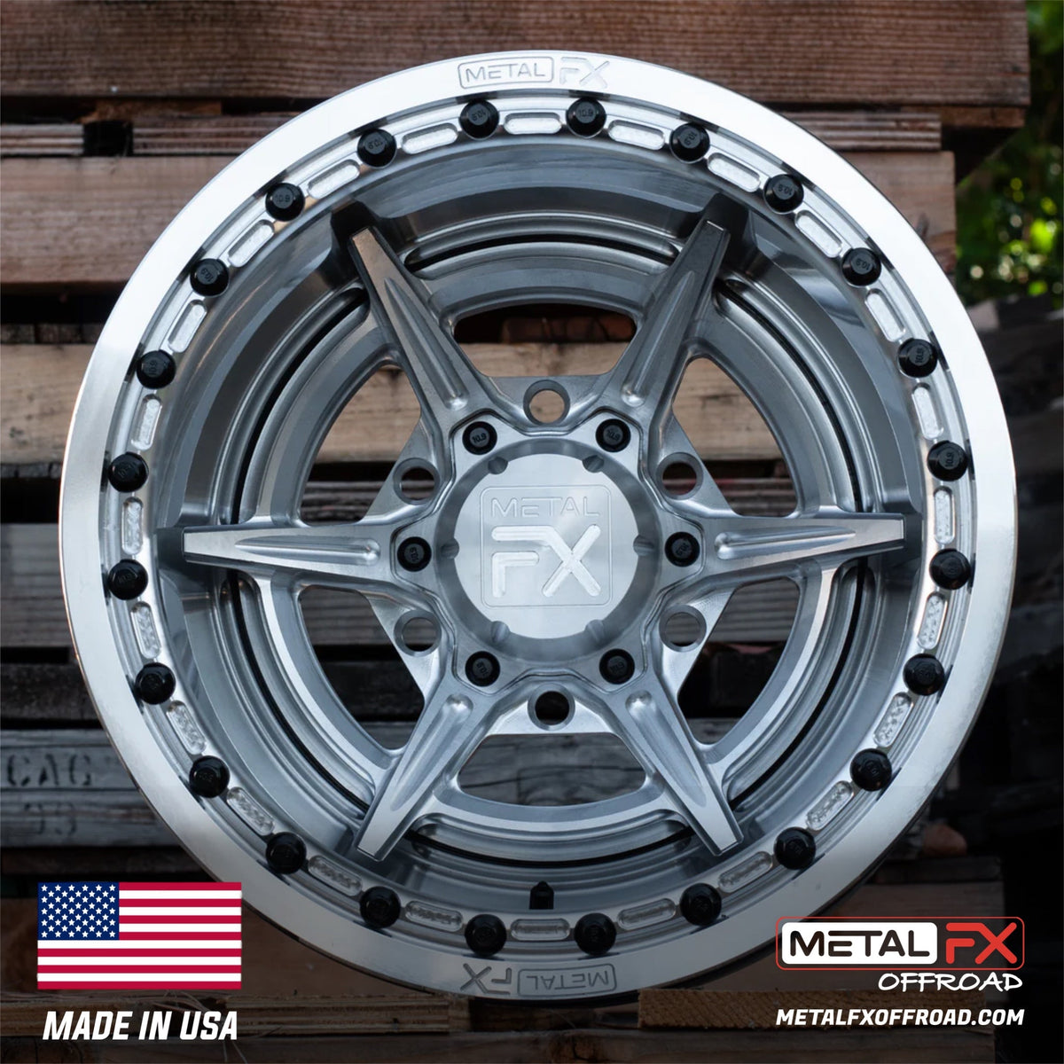 Metal FX Offroad Bullet 6R Forged 3-Piece Beadlock UTV Wheel