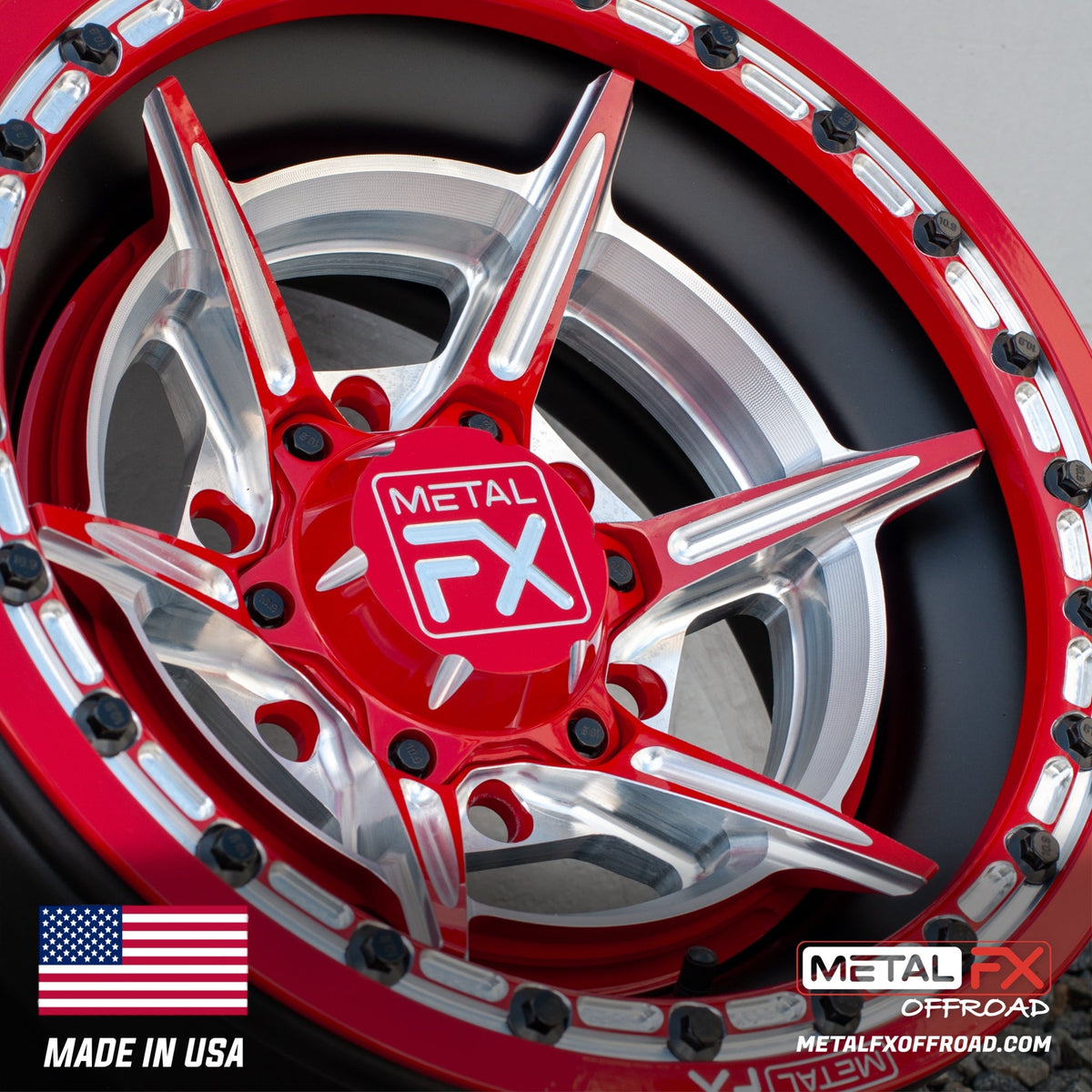Metal FX Offroad Bullet 6R Forged 3-Piece Beadlock UTV Wheel
