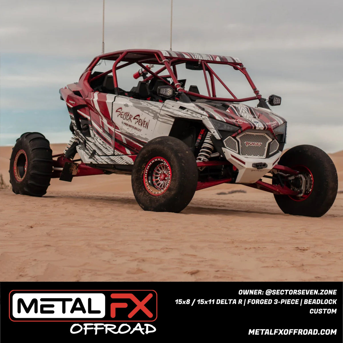 Metal FX Offroad Delta R Forged 3-Piece Beadlock UTV Wheel
