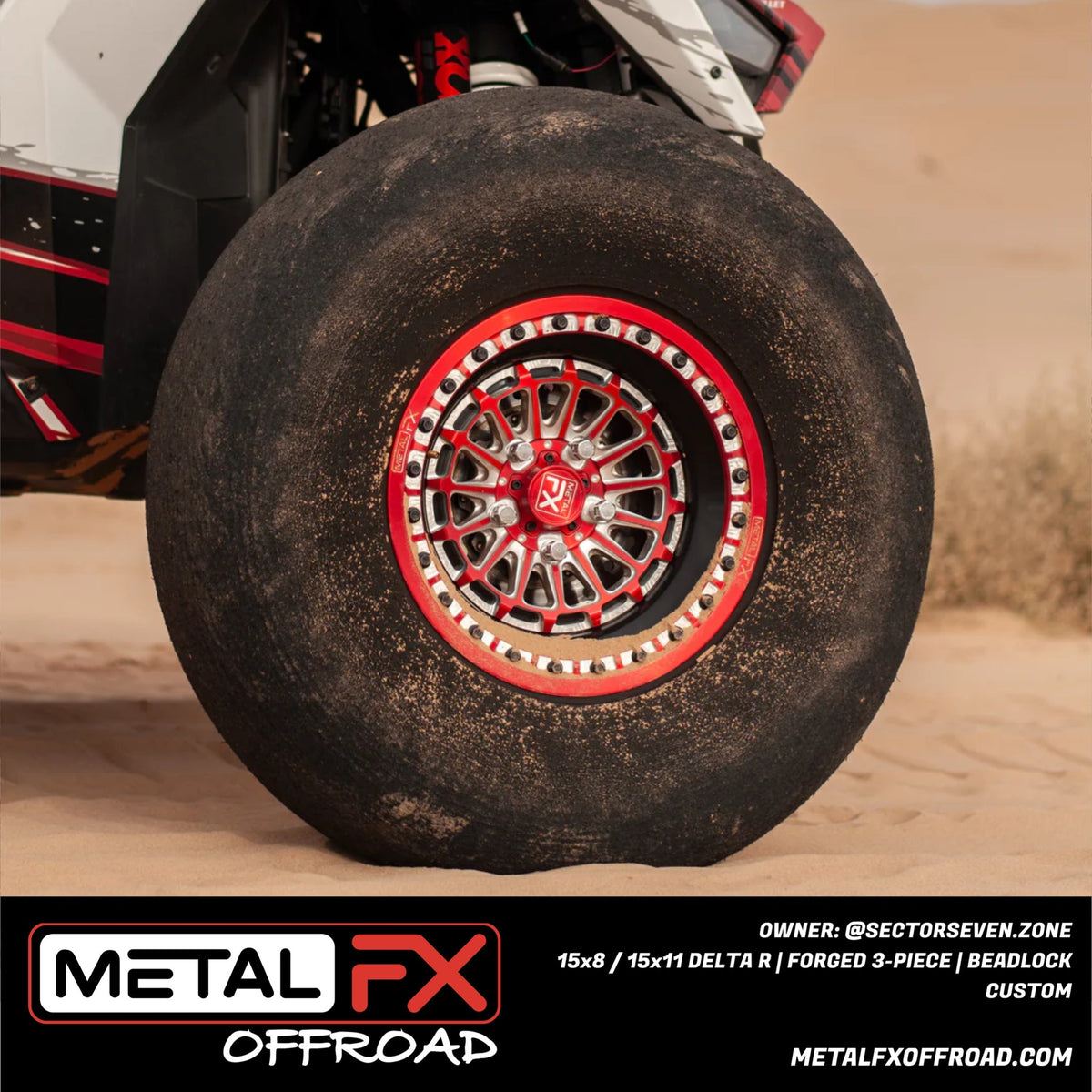 Metal FX Offroad Delta R Forged 3-Piece Beadlock UTV Wheel