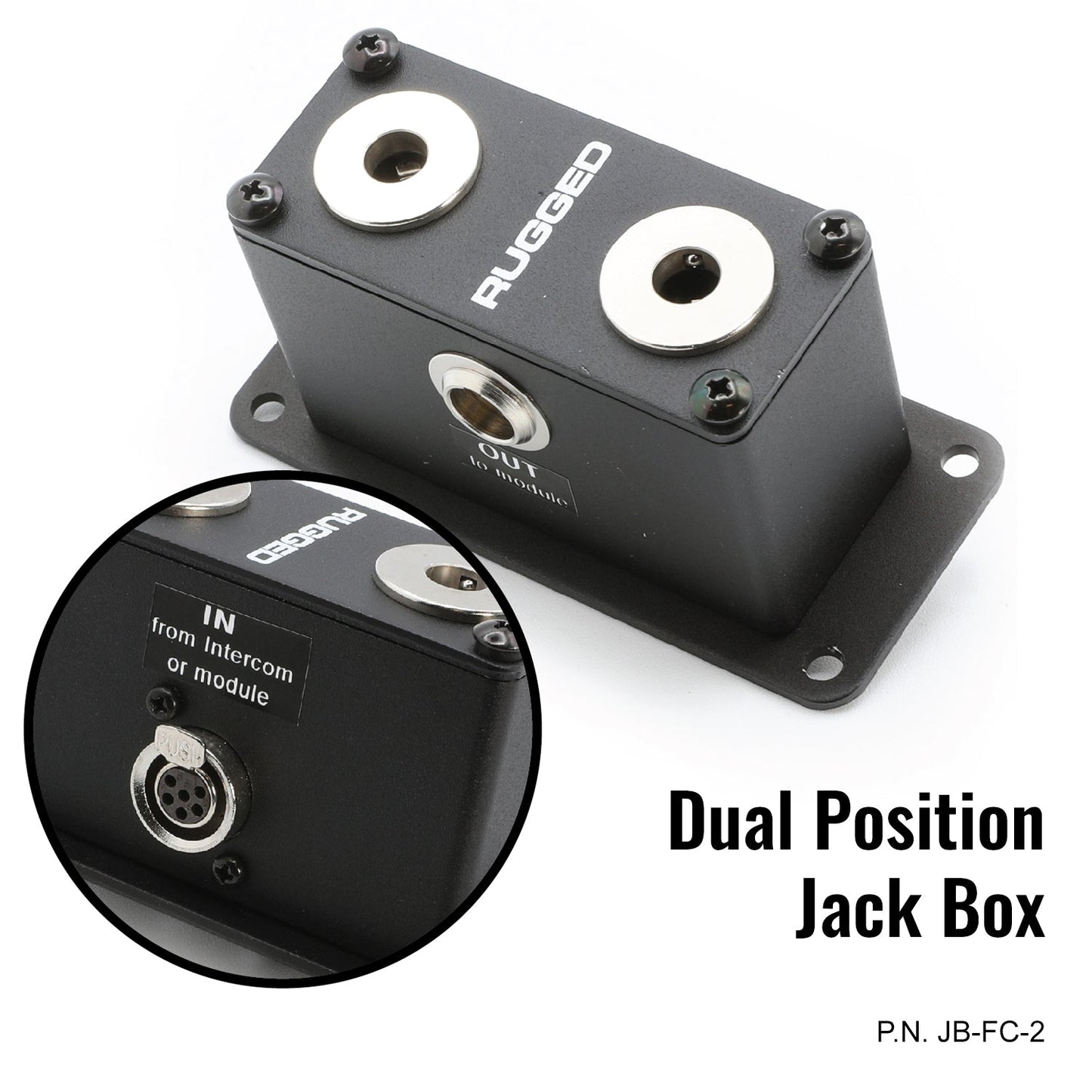 Jack Box Headset Stations for RRP800 Fire & Safety Intercoms - Single Position Jack Box