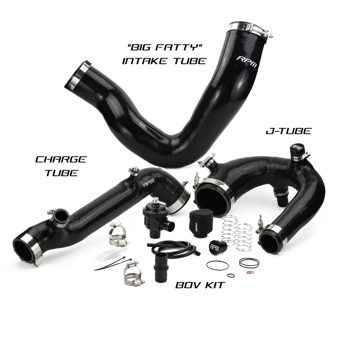 RPM Polaris RZR Turbo R & PRO XP Turbo Silicone Intake J-Tube, Charge Tube W/ BOV, & Intake Tube KIT