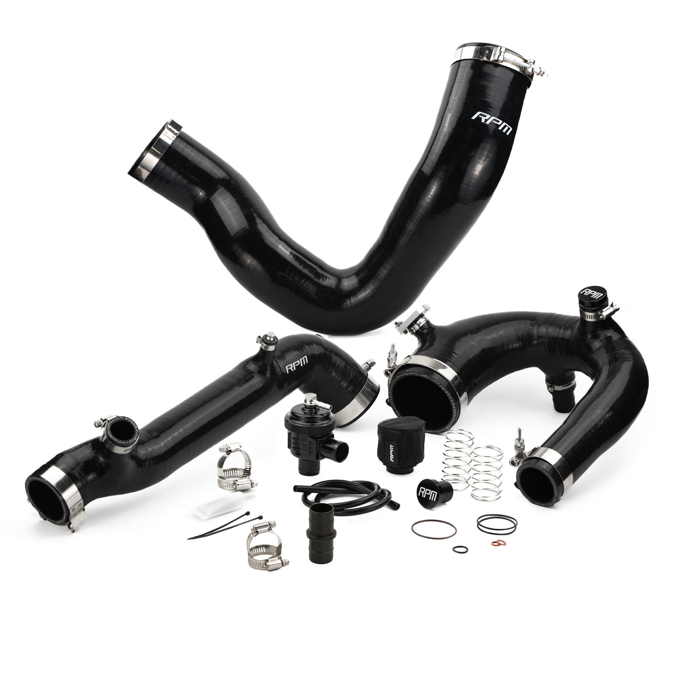 RPM Polaris RZR Turbo R & PRO XP Turbo Silicone Intake J-Tube, Charge Tube W/ BOV, & Intake Tube KIT