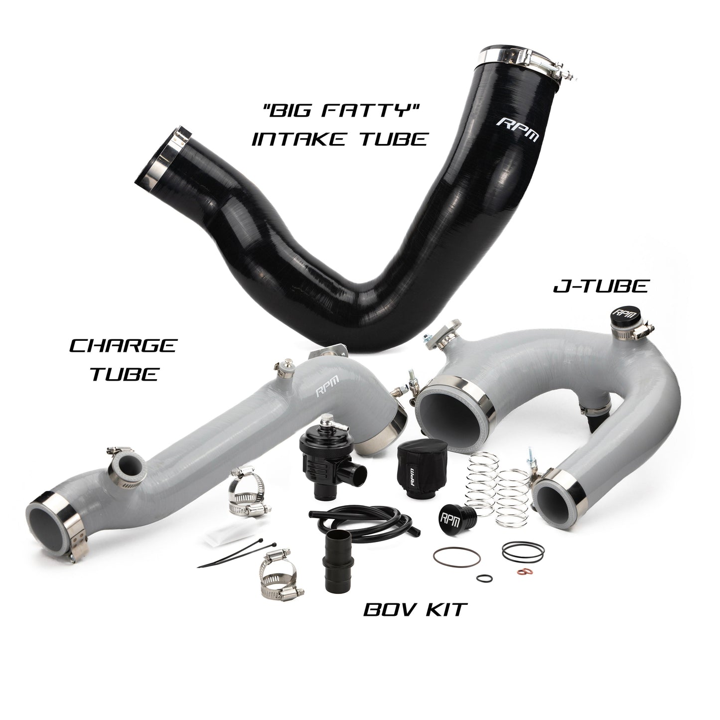 RPM Polaris RZR Turbo R & PRO XP Turbo Silicone Intake J-Tube, Charge Tube W/ BOV, & Intake Tube KIT