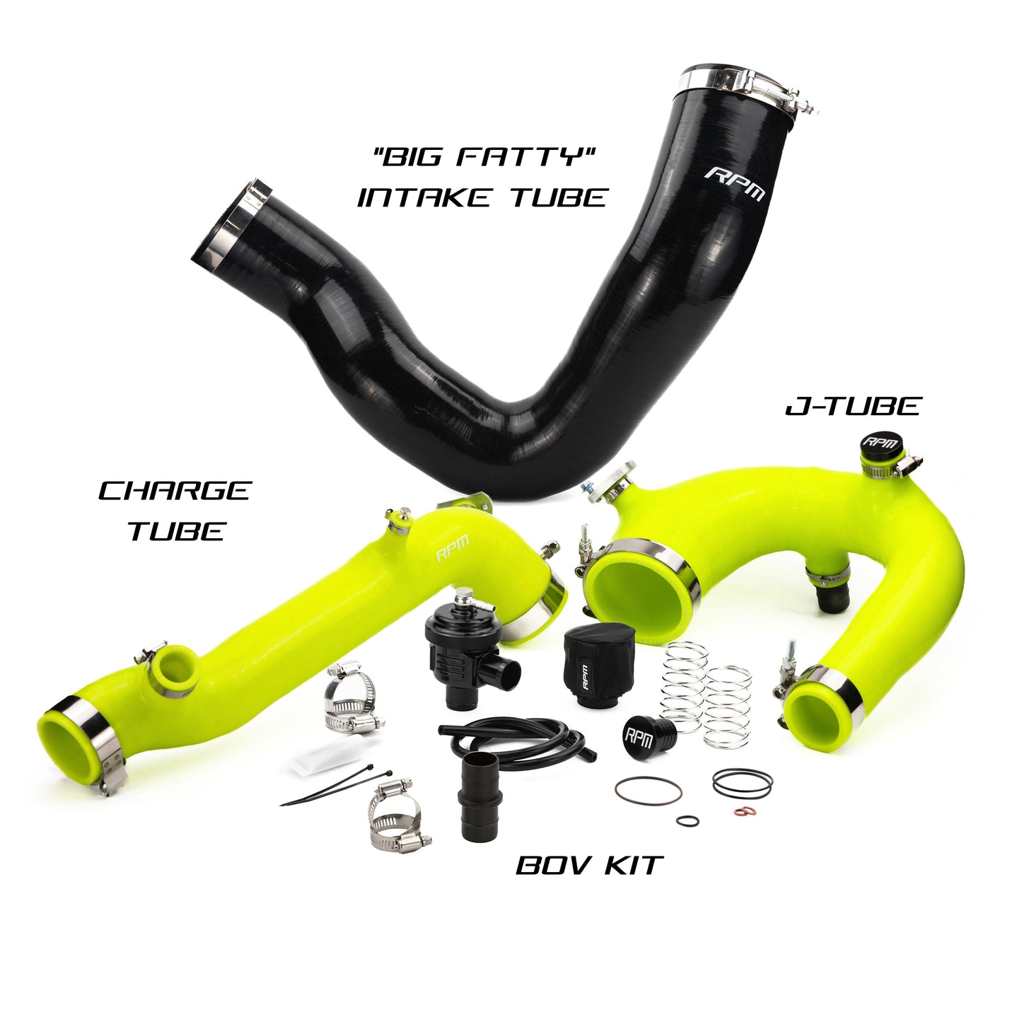 RPM Polaris RZR Turbo R & PRO XP Turbo Silicone Intake J-Tube, Charge Tube W/ BOV, & Intake Tube KIT