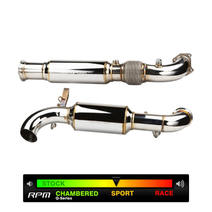 Rpm Rzr Pro Xp & Turbo R Full 3" Exhaust - Rpm Monster Core 3" Muffler & Mid Pipe