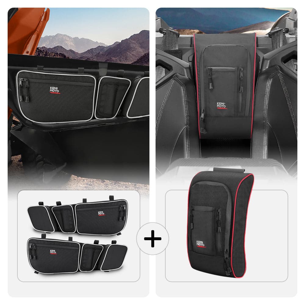 Can Am Maverick X3 Door Storage Bags ï¼?Center Shoulder Console Storage Bag Bundle ($10 off) - Kemimoto