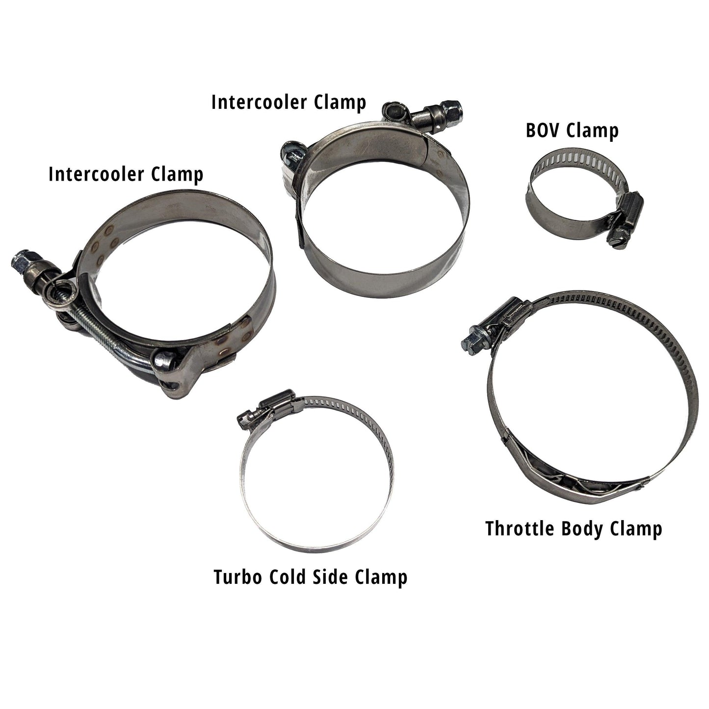 RPM Can-Am Maverick X3 Turbo R & RR Stainless Charge Tube Clamp Set