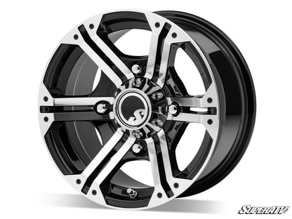 Sticky XT Warrior Tires 34x10x14 on 14x7 Bandit H-Series Machined Finish Wheels 4/156 Pattern