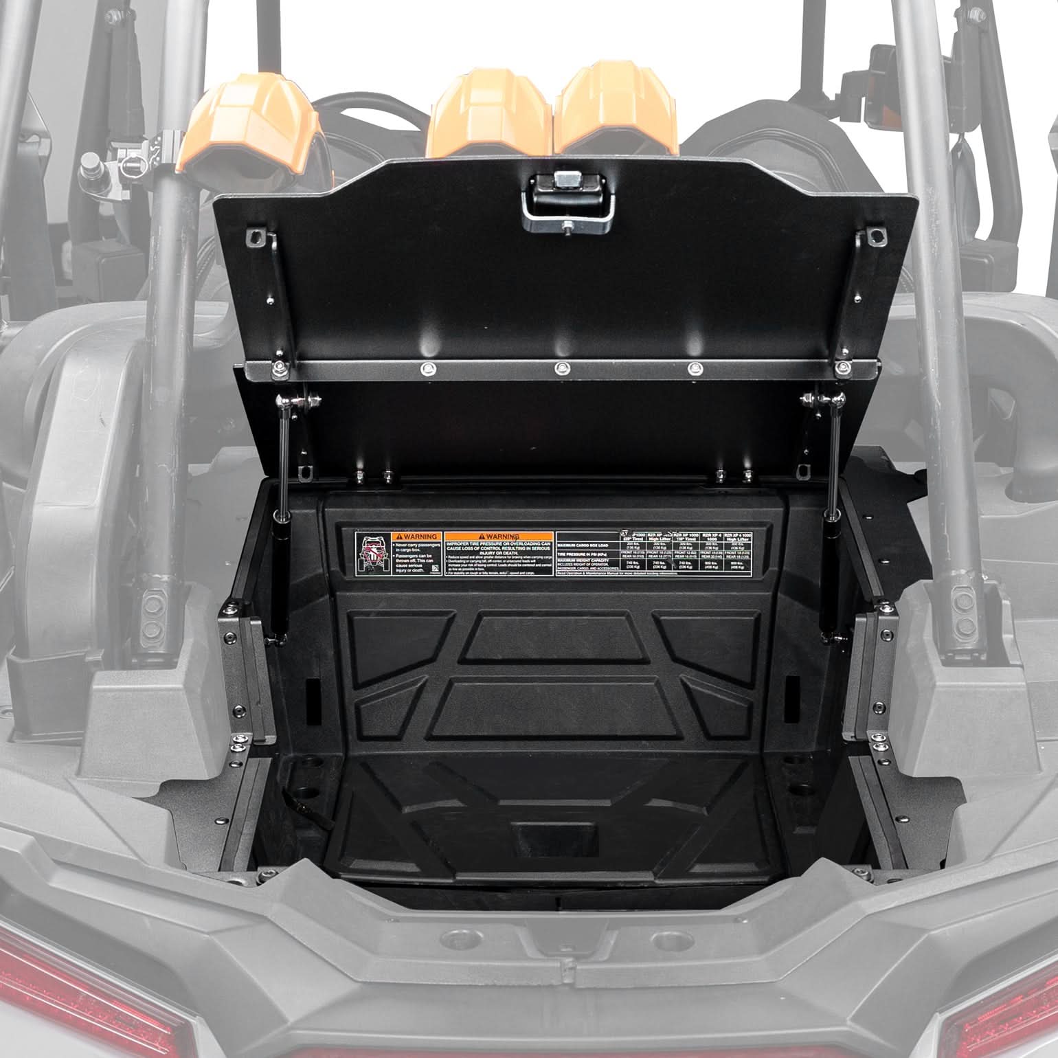 Aluminum UTV Trunk Bed Enclosure for Polaris RZR 1000 2014-2023 - Kemimoto
