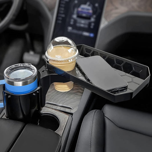 Car Cup Holder Expander with Detachable Tray Fits Vehicles, RV, Golf Cart, UTV - Kemimoto