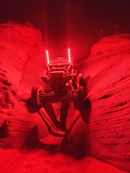 Bluetooth Custom Color LED whips for UTV's w/Brake & Turn Signal function