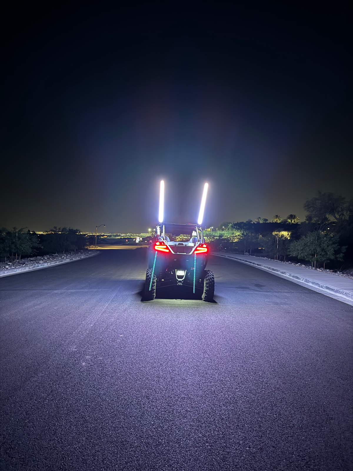 Bluetooth & Remote Multicolor LED Whips for UTV's w/Brake & Turn Signal Function