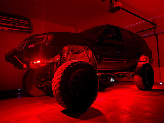 Bluetooth Custom Color Wide-Angle Rock Light Kit w/Brake & Turn Signal Functions