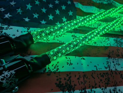 Bluetooth & Remote Multicolor LED Whips for UTV's w/Brake & Turn Signal Function