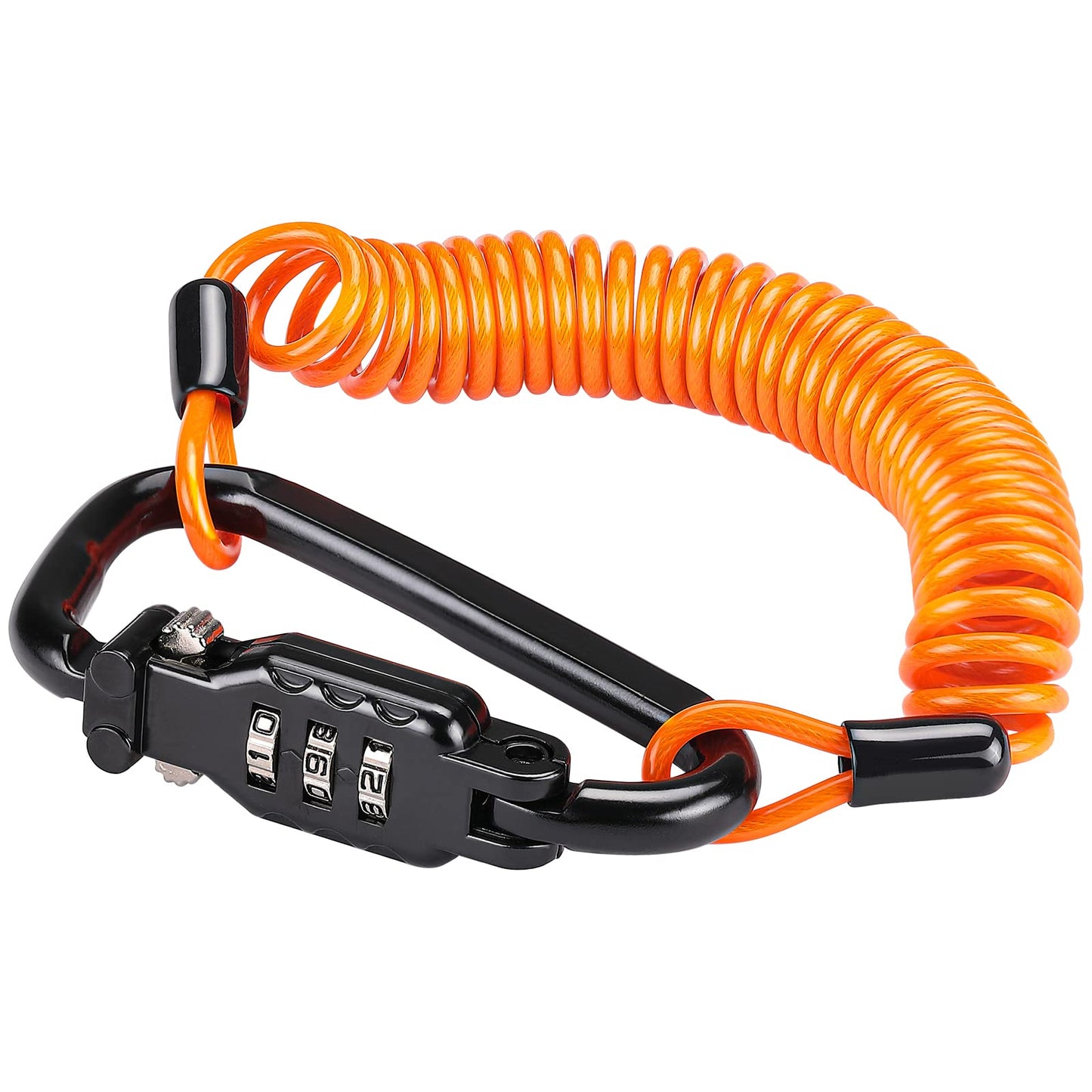 Motorcycle Helmet Lock Combination Lock with Cable Orange - Kemimoto
