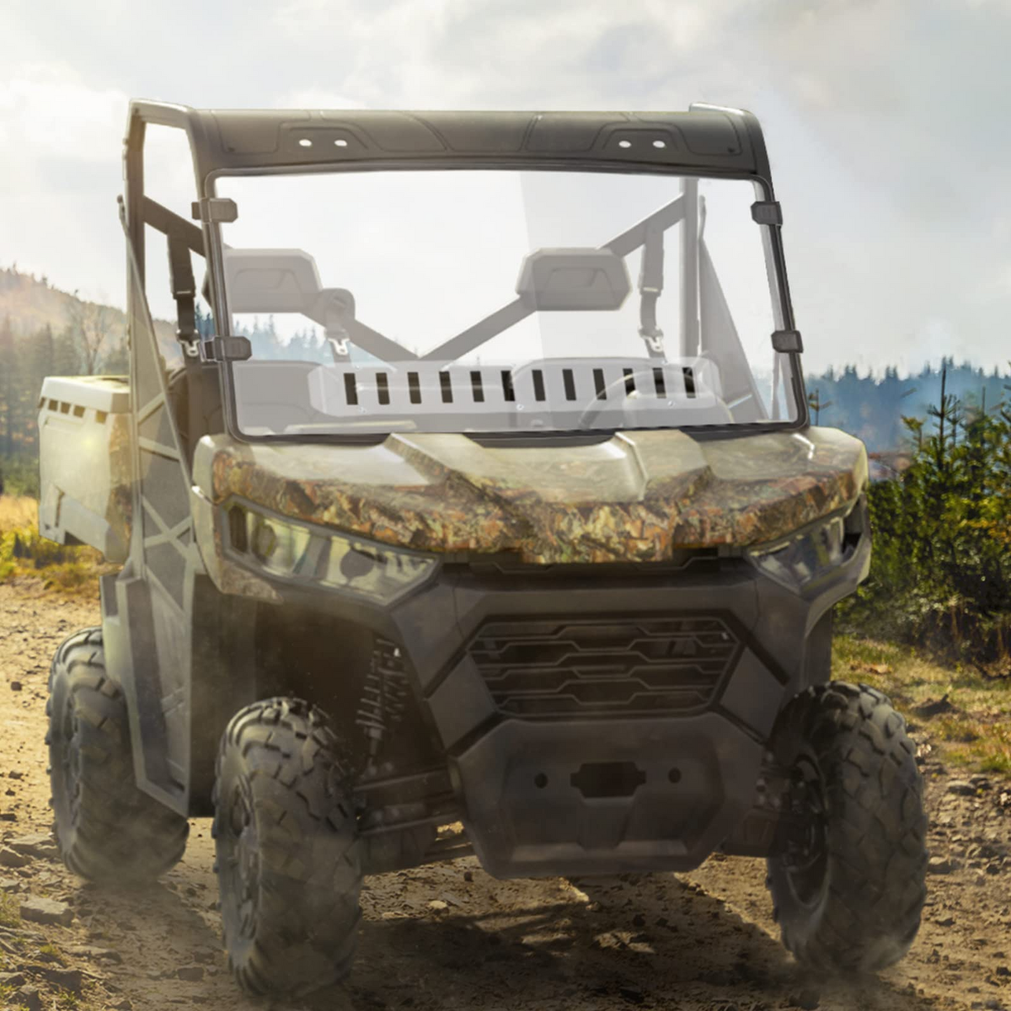 Front Full Windshield Fit Can Am Defender HD 5/ 8 / 10 / MAX - Kemimoto