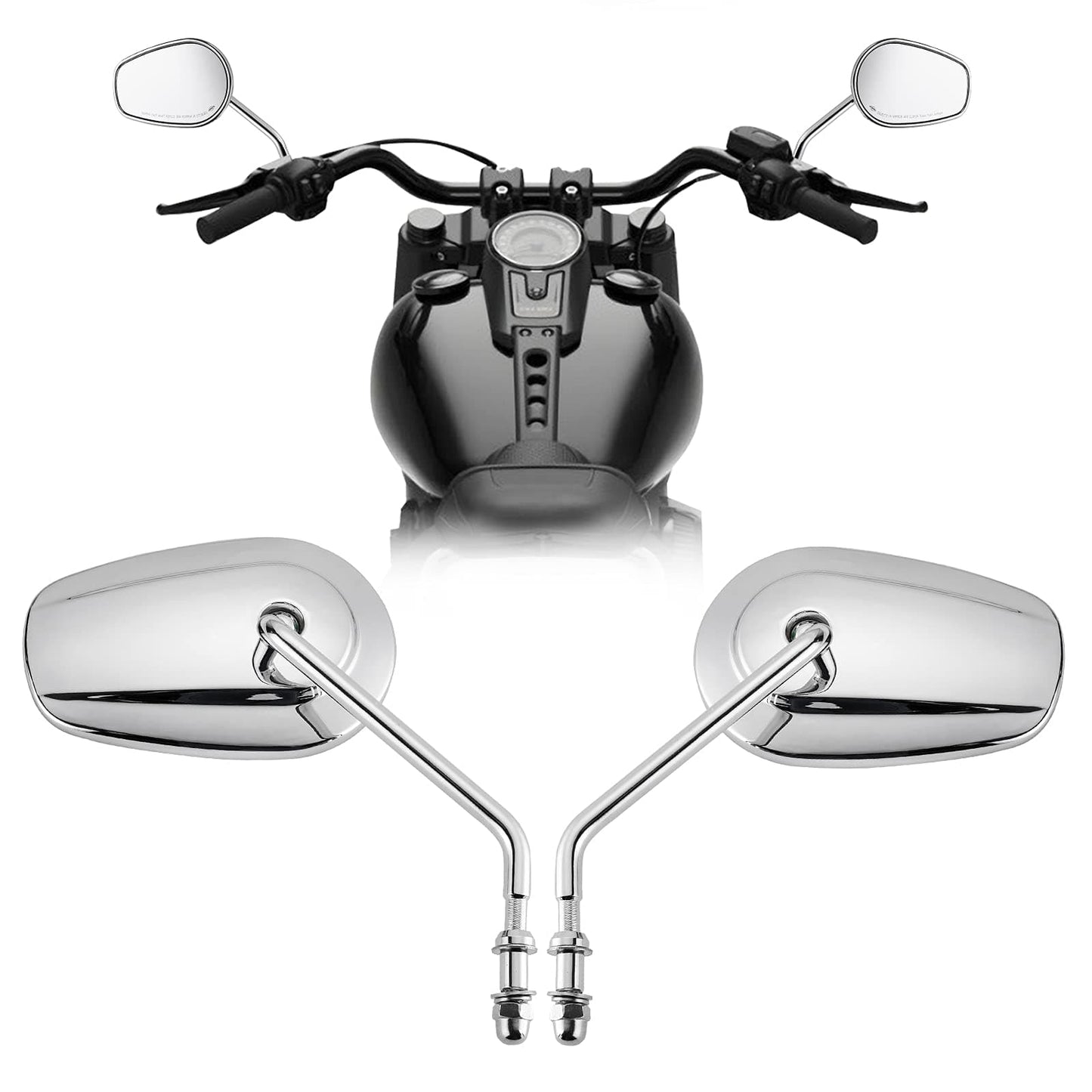 Harley Motorcycle Side Rearview Mirrors - Kemimoto