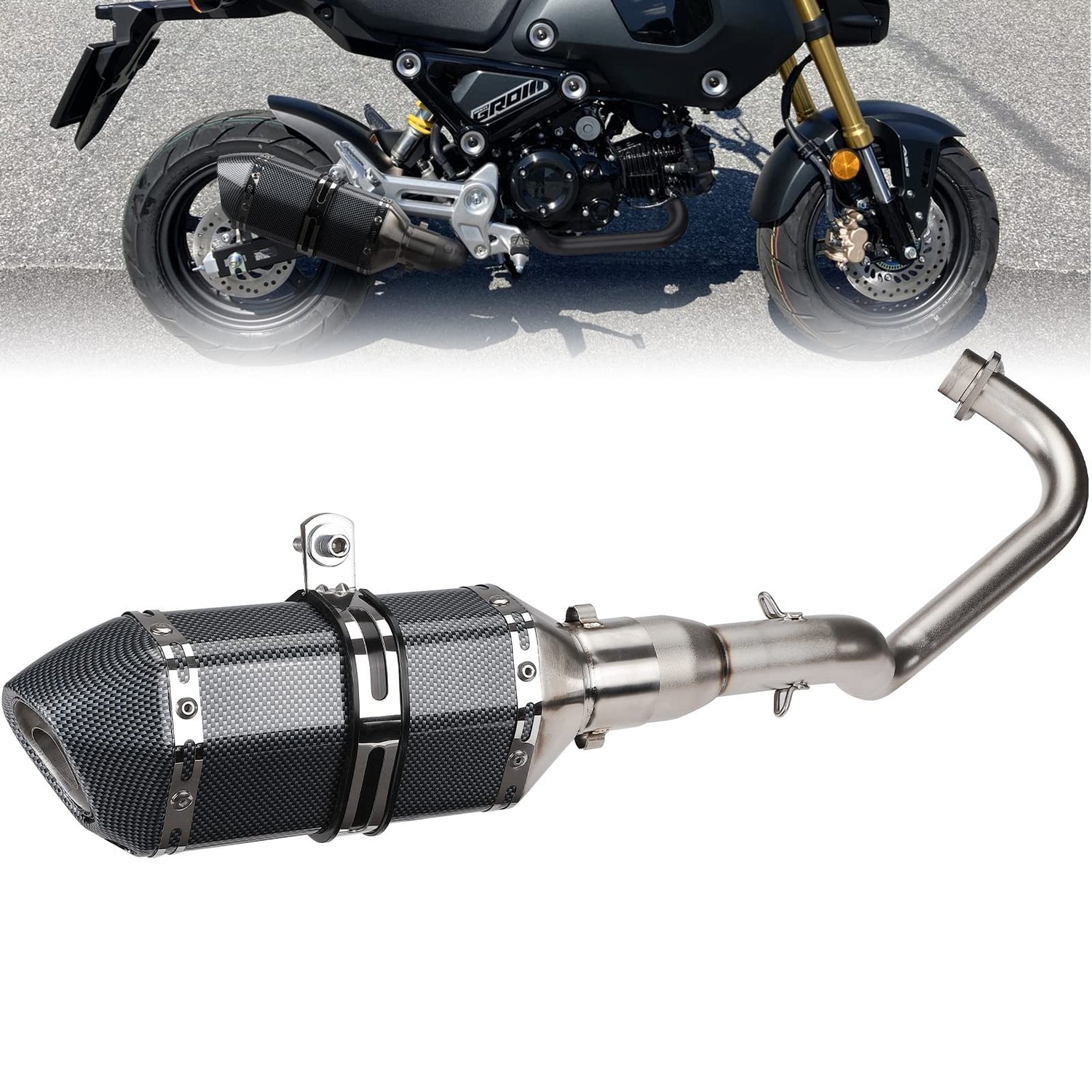 Low Mount Exhaust Slip-on Muffler Baffle Fit Grom Msx125 - Kemimoto