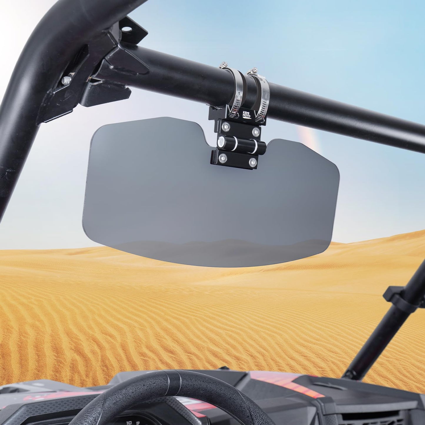 UTV Sun Visor Mirror for 1.5â€?2â€?Roll Bars - Kemimoto