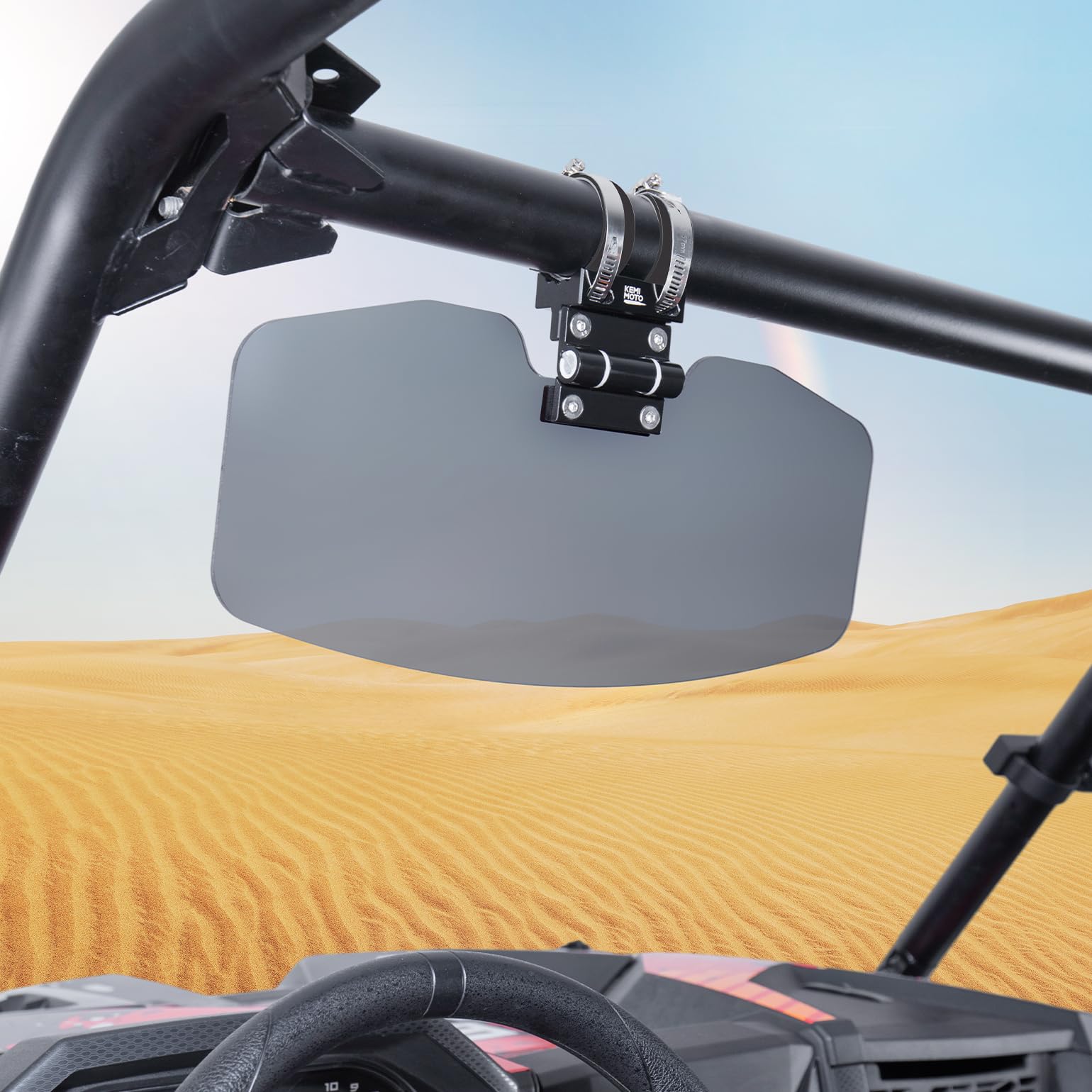 UTV Sun Visor Mirror for 1.5â€?2â€?Roll Bars - Kemimoto